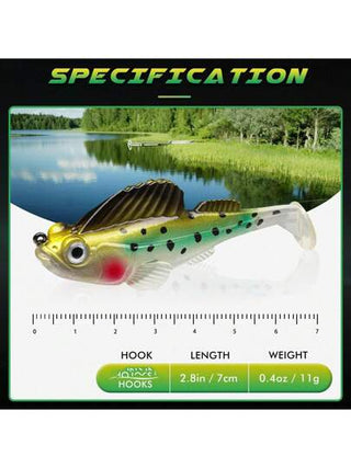 طعوم صيد سمك ناعمة للمياه العذبة والمالحة ، رؤوس صنارة خطافية مرفقة مسبقًا ، سمكة زعانف قرصية للصيد من أسماك القاع ، هدايا صيد رائعة