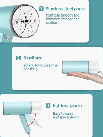 OBOVAY قطعة واحدة من مكواة بخار محمولة للتعليق ، آلة كي بالبخار ، مكواة بخار ، قوة 800 واط عالية ، يسخن في 30 ثانية ، يزيل التجاعيد من الملابس ، مقبض قابل للطي ، تخزين مريح ، حجم صغير وسهل الحمل ، مكواة بخار صغيرة محمولة ، مناسبة للاستخدام في المنزل...