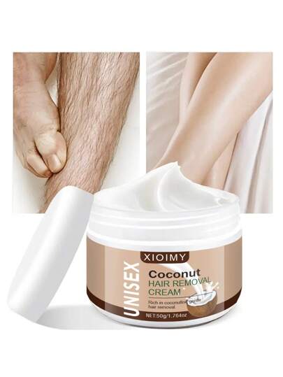 Xioimy كريم إزالة شعر بدون ألم بالجوز من ماركة XIOIMY، بوزن 50 جرام، يعمل بسرعة دون تهيج أو بقع سوداء، مناسب للجسم والساقين والإبطين والمناطق الحساسة، مثالي لإزالة الشعر في فصل الصيف