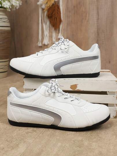 حذاء رياضي كاجوال للنساء، برقبة مستديرة، نوع رباط، مناسب للحرم الجامعي والتنقل والجري في الأماكن المفتوحة، مناسب لجميع الفصول، متوفر باللون البيج والأسود والأبيض