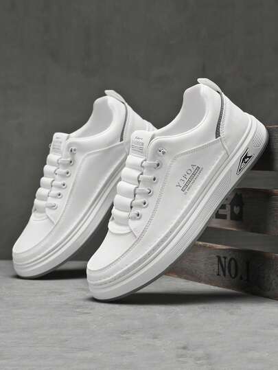 أحذية رياضية كاجوال متعددة الاستخدامات للرجال، أحذية التزلج للطلاب، أحذية رياضية للأنشطة الخارجية، تصميم عشوائي بالأحرف، مناسبة لجميع المواسم