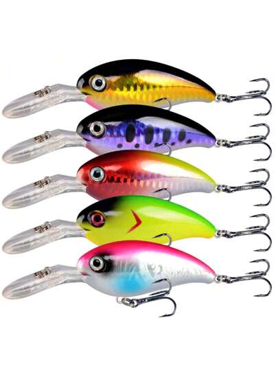 5 حبات طعوم صيد سمك القاع والبلطي سطحي صلب ، طعوم صيد سمكية 10 سم / 14 جرام حيائية