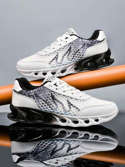 بوت رياضي تدريبات رجالي من شبكة تنفس - بوت صيفية - بوت كاجوال مريحة - بوت تنس بأربطة، أنماط زوجية