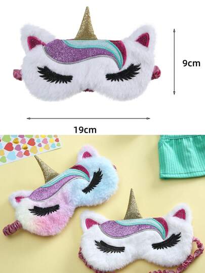 1 قطعة قناع نوم مزخرف بطباعة وحيد القرن مذهب حسب الطلب للأطفال، قناع عين مخصص للبنات، قناع نوم وحيد القرن، هدايا مخصصة للبنات، هدايا حفلات المبيت، أقنعة مخصصة، مناسبة للاستخدام اليومي