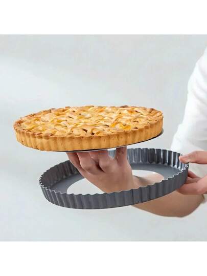 قطعة/قطعتان قالب خبز الكيك غير لاصق/صينية فطيرة بقاع قابل للإزالة، قالب كيك بيتزا الفطيرة الحلوى بقطر 9 بوصة، صينية فطيرة دائرية سهلة الإخراج على شكل نبات الكرون، صينية ميل فوي معاد استخدامها من الصلب الكربوني، أدوات مطبخ من الصلب الكربوني متينة...