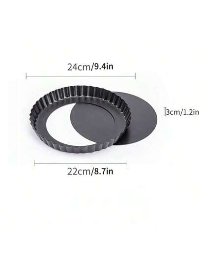 قطعة/قطعتان قالب خبز الكيك غير لاصق/صينية فطيرة بقاع قابل للإزالة، قالب كيك بيتزا الفطيرة الحلوى بقطر 9 بوصة، صينية فطيرة دائرية سهلة الإخراج على شكل نبات الكرون، صينية ميل فوي معاد استخدامها من الصلب الكربوني، أدوات مطبخ من الصلب الكربوني متينة...