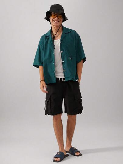 SHUZIA صندل للرجال مصنوع من جلد البولي يوريثان مدعم بإبزيم معدني ، مريح للارتداء