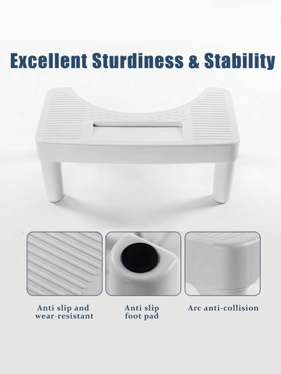 1 قطعة مقعد إرجونوميك للتبرز على الهواء الطلق ، طاولة قدم للحمام مانعة للانزلاق ، تصميم مدمج لتوفير المساحة ، مصنوعة من مادة البوليبروبيلين سهلة التنظيف ، منتج العناية الصحية المنزلية باللون الأبيض ، ملحقات الحمام لمساعدة النساء على التبرز ، منظم...