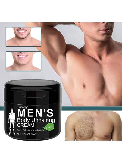 Fumorry 120 جرام كريم إزالة شعر للرجال - لطيف، غير مهيج، يعمل بسرعة على الوجه والساقين والإبطين والذراعين، دون ترك آثار أو نقط سوداء