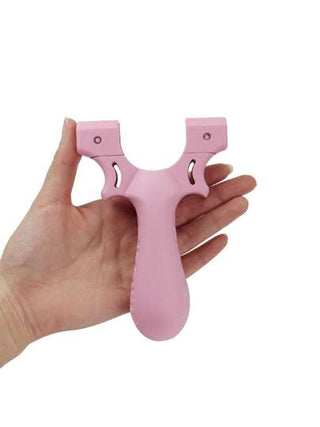 قطعة واحدة من القاذفة الوردية ذات الحجم الكبير للصيد في الهواء الطلق، تأتي مع شريط مطاطي بنفسجي، بتصميم أسلوب الدوبامين، مخصصة لصيد الأسماك والصيد في الهواء الطلق، هدية رائعة لصديقات الإناث في المناسبات والأعياد