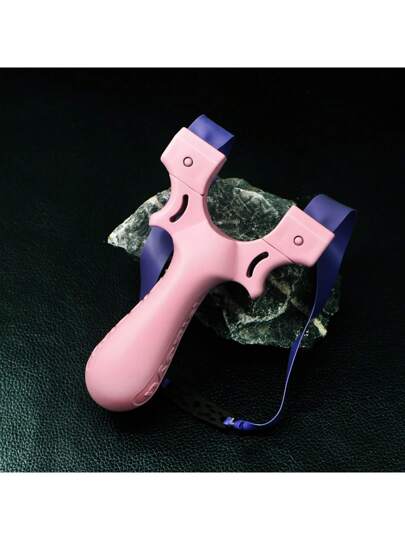 قطعة واحدة من القاذفة الوردية ذات الحجم الكبير للصيد في الهواء الطلق، تأتي مع شريط مطاطي بنفسجي، بتصميم أسلوب الدوبامين، مخصصة لصيد الأسماك والصيد في الهواء الطلق، هدية رائعة لصديقات الإناث في المناسبات والأعياد