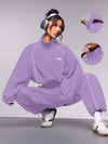 Streetz SHEIN Sport طقم رياضي للنساء يتكون من ملابس علوية ذات تصميم ألوان مركبة والبنطلون الرياضي، قطعتان