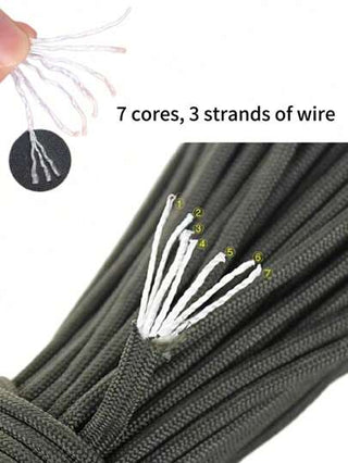 حبل مظلة متعدد الاستخدامات للخارج 31 متر، أداة بقاء أساسية لمغامرات التنزه والتخييم في الهواء الطلق، يمكن استخدامه كحبل غسيل أو حبل نسج DIY