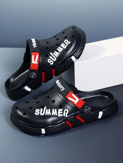 صنادل سميكة للرجال للصيف عصرية متعددة الاستخدامات، مانعة للانزلاق، ذات بطانة سميكة منفذة للهواء، نعل انزلاقي غير رسمي