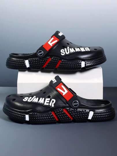 صنادل سميكة للرجال للصيف عصرية متعددة الاستخدامات، مانعة للانزلاق، ذات بطانة سميكة منفذة للهواء، نعل انزلاقي غير رسمي