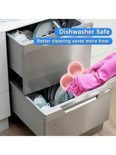 SHEIN قالب بيض سيليكون قابل لإعادة الاستخدام لقلاية الهواء ، صينية خبز قلاية الهواء غير لاصقة ، صينيات كعك السيليكون للخبز ، صينية أرغفة الهمبرغر ، ملحقات قلاية الهواء ، 4 تجاويف