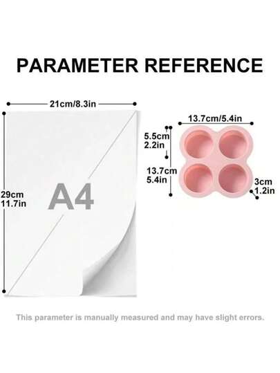 SHEIN قالب بيض سيليكون قابل لإعادة الاستخدام لقلاية الهواء ، صينية خبز قلاية الهواء غير لاصقة ، صينيات كعك السيليكون للخبز ، صينية أرغفة الهمبرغر ، ملحقات قلاية الهواء ، 4 تجاويف