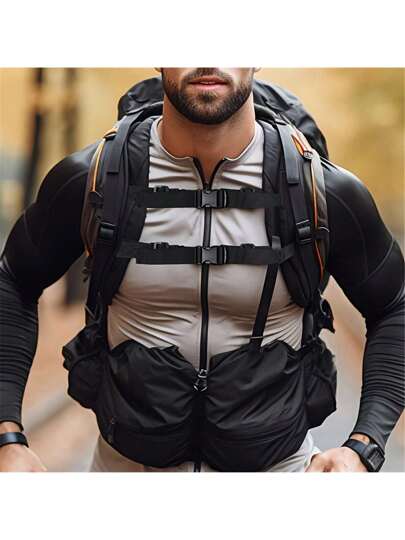 قطعة واحدة حزام ظهر / صدر قابل للتعديل، حزام خصر للتخييم في الأماكن المفتوحة، اكسسوارات حقيبة الظهر