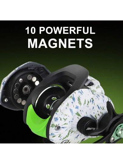 BILLINGS بكرة صيد بكاستينج، بنسبة تروس 6.3:1 مع نظام الفرملة المغناطيسي، بكرة صيد من المعدن فائقة الانسيابية، للاستخدام في المياه المالحة والعذبة