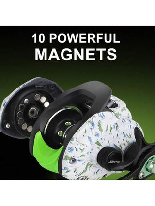 BILLINGS بكرة صيد بكاستينج، بنسبة تروس 6.3:1 مع نظام الفرملة المغناطيسي، بكرة صيد من المعدن فائقة الانسيابية، للاستخدام في المياه المالحة والعذبة