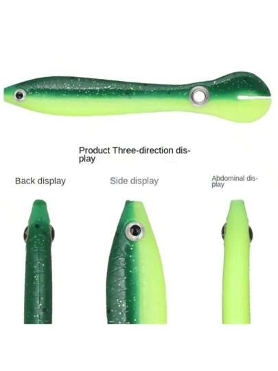 5 قطع طُعم لليد بسيناريو بيولوجي ناعم من بلاستيك ناعم ليستخدم في صيد السمك في المياه العذبة والمياه المالحة، طعوم سطحية للسمك