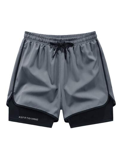 شورت رجالي سريع الجفاف مع خطوط جانبية ملونة، متعدد الأغراض للياقة البدنية والارتداء الكاجوال