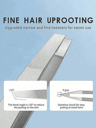 قطاره حواجب من الفولاذ المقاوم للصدأ - مثالية لإزالة شعر الوجه والنمو المتشابك وشظايا الخشب ، أداة تنظيف ، مناسبة للرجال والنساء ، طراز عشوائي