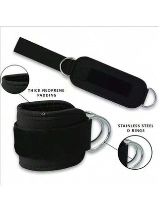 زوج قابل للتعديل مريح من أربطة الكاحل للياقة البدنية ،أربطة كاحل على شكل حلقة D للتمارين في الجيم ، تقوية عضلات الأرداف والساق