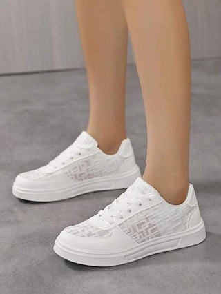 أحذية رياضية كاجوال قليلة الارتفاع للنساء، أحذية بيضاء مسطحة عصرية متعددة الاستخدامات، أحذية كانفاس خفيفة الوزن للرياضة والترفيه والتصميم البسيط