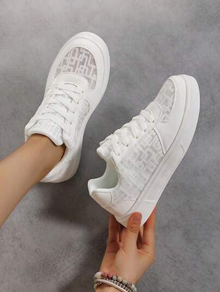 أحذية رياضية كاجوال قليلة الارتفاع للنساء، أحذية بيضاء مسطحة عصرية متعددة الاستخدامات، أحذية كانفاس خفيفة الوزن للرياضة والترفيه والتصميم البسيط