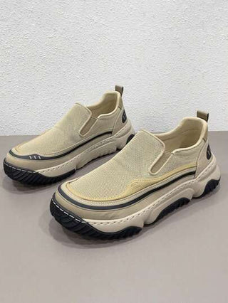 أحذية رجالي جينزية سهلة الارتداء، أحذية صيفية عادية مريحة وقابلة للتنفس بلمسة واحدة