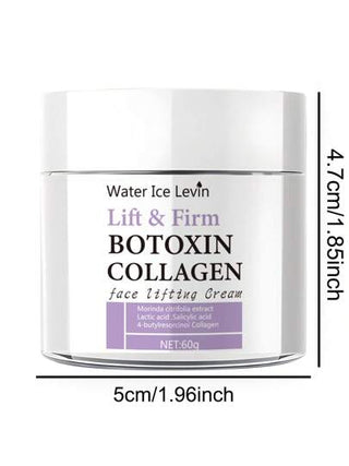 كريم وجه بالكولاجين وبوتولينوم - يحتوي على مستخلص المورينجا ، حمض اللاكتوبيوني ، 4-بوتيل ريزورسينول ، كولاجين ، خالي من الكحول ، مناسب لجميع درجات لون البشرة الفاتحة ، يخفف الخطوط الدقيقة والتجاعيد ، يرطب نهارًا وليلاً ، يحسن الصلابة