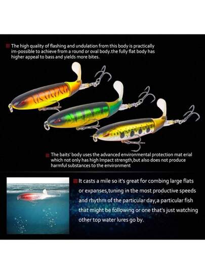 طعم صيد السمك الضخم ، طعم السمك الجشع مع صندوق تخزين ، طعوم سطح الماء مع ذيل دوار للصيد في المياه العذبة والمالحة ، طعم عائم