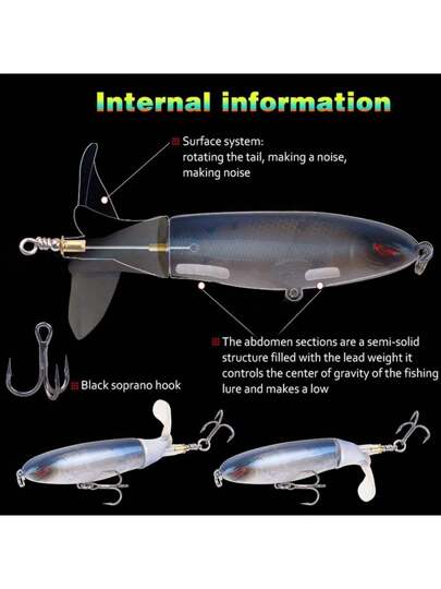 طعم صيد السمك الضخم ، طعم السمك الجشع مع صندوق تخزين ، طعوم سطح الماء مع ذيل دوار للصيد في المياه العذبة والمالحة ، طعم عائم