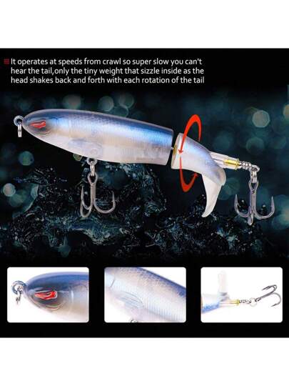 طعم صيد السمك الضخم ، طعم السمك الجشع مع صندوق تخزين ، طعوم سطح الماء مع ذيل دوار للصيد في المياه العذبة والمالحة ، طعم عائم