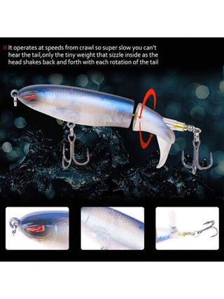 طعم صيد السمك الضخم ، طعم السمك الجشع مع صندوق تخزين ، طعوم سطح الماء مع ذيل دوار للصيد في المياه العذبة والمالحة ، طعم عائم