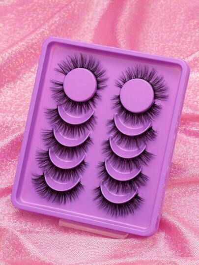 6 أزواج رموش اصطناعية بشكل عين القطة وعين الثعلب والتي تطيل نهايات العين والرموش المزيفة المصنوعة من الحرير الطبيعي للمظهر الطبيعي، رموش قصيرة للامتداد الجمالي للعيون