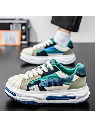 حذاء رياضي موديل 2025 قابل للتنفس بتصميم شخصي، أحذية كاجوال بمطابقة ألوان متميزة، سميك لا انزلاقي، أحذية ذات جودة عالية للمراهقين