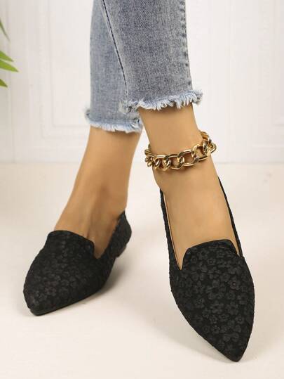 أحذية لوفر مسطحة ذات أصابع مدببة مناسبة للحجم الكبير، بتصميم سهل الارتداء، مريحة ومتعددة الاستخدامات، وصول جديد لفصل الربيع والخريف