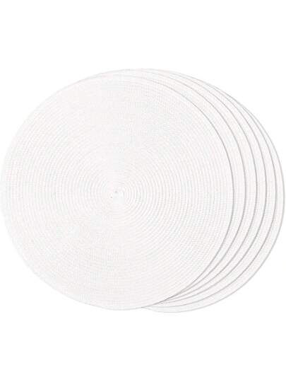 6 قطع من الموضعات الدائرية المنسوجة من البولي بروبيلين قياس 15 بوصة، متعددة الألوان، قابلة للغسيل، مقاومة للانزلاق والحرارة، مناسبة للمنزل، الأكل، وحفلات العطلات