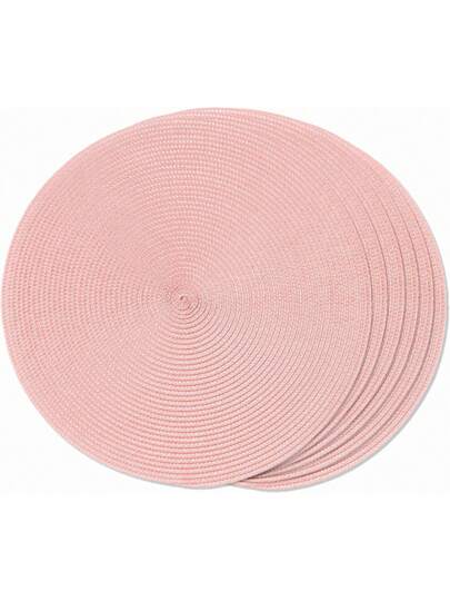 6 قطع من الموضعات الدائرية المنسوجة من البولي بروبيلين قياس 15 بوصة، متعددة الألوان، قابلة للغسيل، مقاومة للانزلاق والحرارة، مناسبة للمنزل، الأكل، وحفلات العطلات