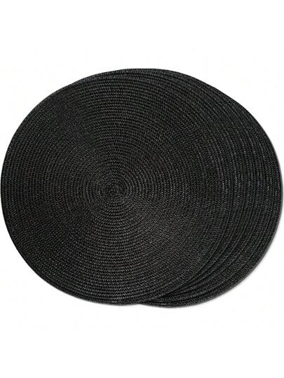 6 قطع من الموضعات الدائرية المنسوجة من البولي بروبيلين قياس 15 بوصة، متعددة الألوان، قابلة للغسيل، مقاومة للانزلاق والحرارة، مناسبة للمنزل، الأكل، وحفلات العطلات