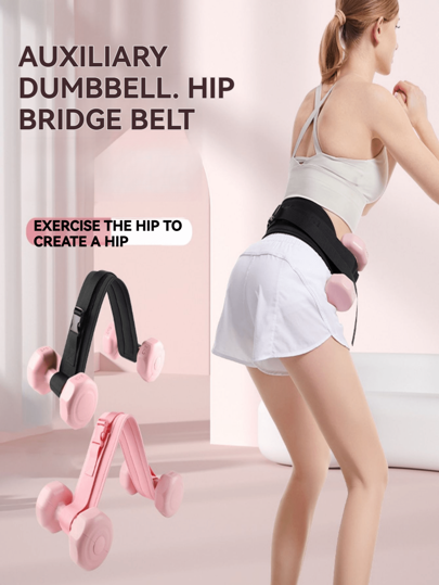 طقم جيم محمول 3 في 1 مانع للانزلاق: اثقال يد سداسية الوردي (بي في سي مضاد للدحرجة) + حزام لشد الأرداف + قفازات من الجل السيليكوني للتجديف | ضروريات تمرين المنزل والمكتب والسفر للنساء/الرجال ، حزمة لياقة بدنية خفيفة متينة 1 قطعة/2 قطعة/4 قطع