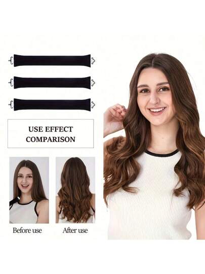 3 قطعة/مجموعة أدوات تجعيد الشعر بدون حرارة للنساء، أداة تجعيد النوم الموجي، اكسسوارات شعر للاستخدام اليومي