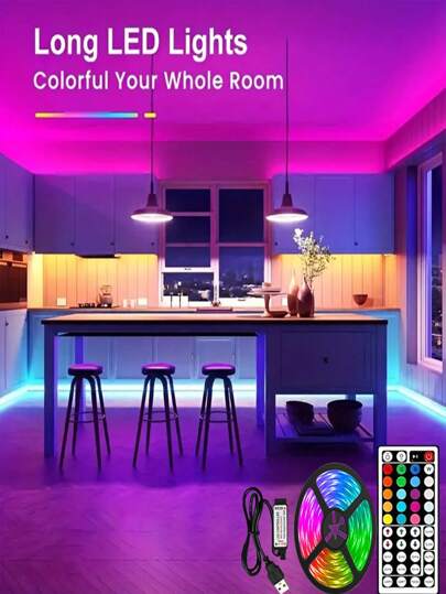 أضواء شريط LED بريموت كنترول، أضواء ديكورية رومانسية إضاءة خلفية للتلفزيون، حفلات، غرفة النوم، غرفة الألعاب، الحائط، المطبخ، الحمام، غرفة المعيشة، السلالم، الممر، الديكور الخارجي، مناسبة لعيد الميلاد، هالوين، التخرج