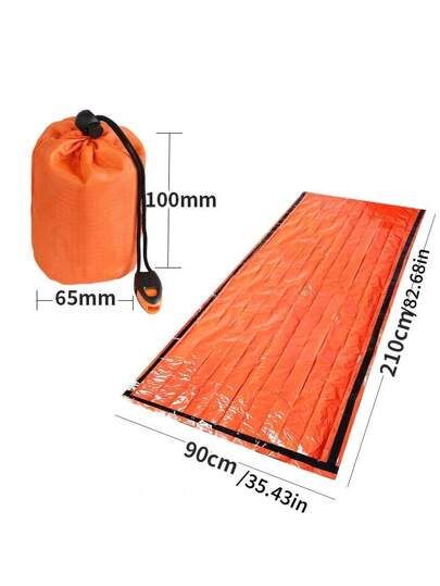 1 قطعة كيس نوم للطوارئ مع صافرة للتخييم والتنزه والتسلق الجبلي معزول حراريًا من النوع السميك للاستخدام في الهواء الطلق