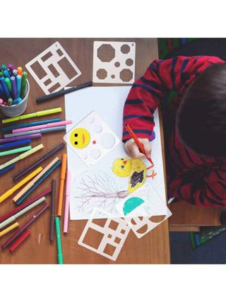 أدوات مكتبية ومدرسية طقم رسم رياضي من 16 قطعة: قوالب أشكال هندسية بلاستيكية وثلاثية الأبعاد، قوالب رياضية للرسم الإبداعي على الخشب والجدران والقماش والأحجار