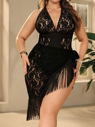 Swim Oasis قطعة واحدة بدلة سباحة للنساء ذات حجم كبير، طقم من قطعتين بنمط بسيط للارتداء اليومي في الصيف على الشاطئ