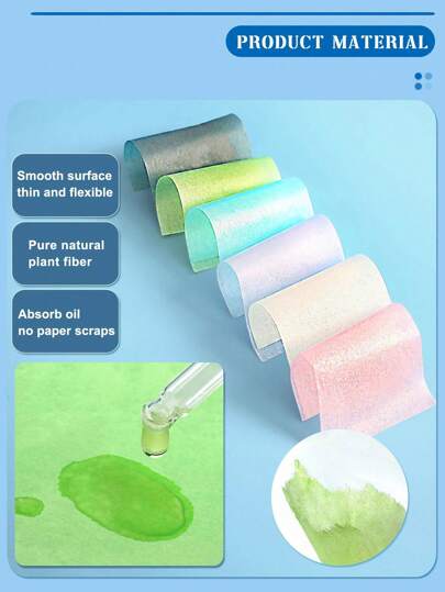 100ورقة لامتصاص الزيوت من الوجه، منعشة وقابلة للنقل