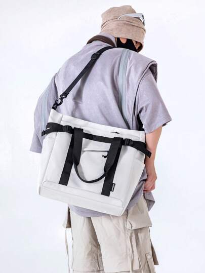 حقيبة رسول كبيرة السعة متعددة الاستخدامات لون سادة بسيطة، مقاومة للماء، حقيبة كتف للطلبة، رحلات قصيرة، السفر، الاستخدام اليومي العادي، للجنسين